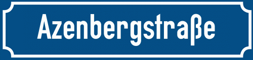 Straßenschild Azenbergstraße