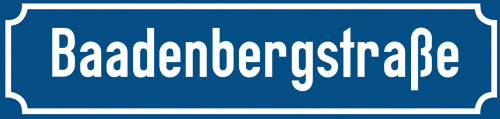 Straßenschild Baadenbergstraße