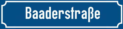 Straßenschild Baaderstraße zum kostenlosen Download