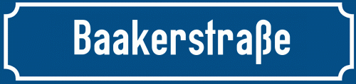 Straßenschild Baakerstraße