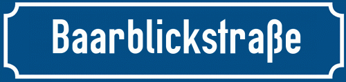 Straßenschild Baarblickstraße zum kostenlosen Download