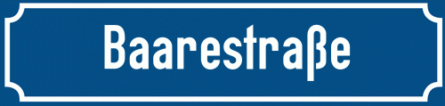 Straßenschild Baarestraße