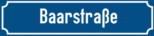 Straßenschild Baarstraße