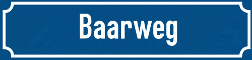 Straßenschild Baarweg