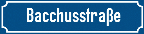 Straßenschild Bacchusstraße zum kostenlosen Download