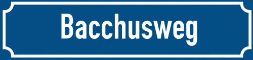 Straßenschild Bacchusweg zum kostenlosen Download