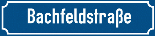 Straßenschild Bachfeldstraße zum kostenlosen Download