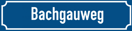 Straßenschild Bachgauweg