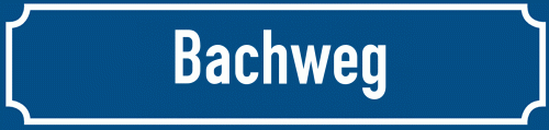 Straßenschild Bachweg