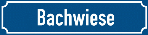 Straßenschild Bachwiese
