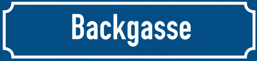Straßenschild Backgasse zum kostenlosen Download