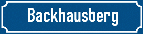 Straßenschild Backhausberg zum kostenlosen Download