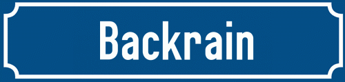 Straßenschild Backrain