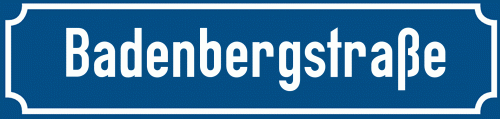 Straßenschild Badenbergstraße
