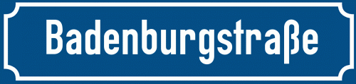 Straßenschild Badenburgstraße