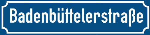 Straßenschild Badenbüttelerstraße zum kostenlosen Download
