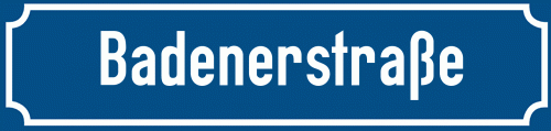Straßenschild Badenerstraße zum kostenlosen Download