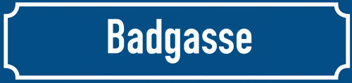 Straßenschild Badgasse zum kostenlosen Download