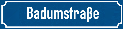 Straßenschild Badumstraße