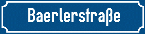 Straßenschild Baerlerstraße