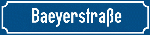 Straßenschild Baeyerstraße