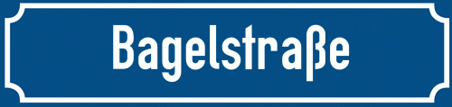 Straßenschild Bagelstraße