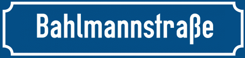 Straßenschild Bahlmannstraße