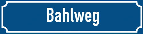 Straßenschild Bahlweg