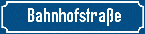 Straßenschild Bahnhofstraße