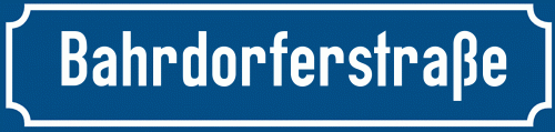 Straßenschild Bahrdorferstraße zum kostenlosen Download