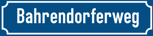Straßenschild Bahrendorferweg