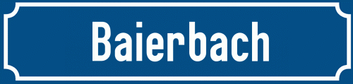Straßenschild Baierbach