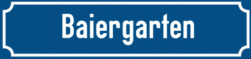 Straßenschild Baiergarten