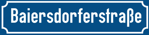 Straßenschild Baiersdorferstraße
