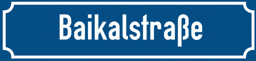 Straßenschild Baikalstraße zum kostenlosen Download