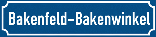 Straßenschild Bakenfeld-Bakenwinkel