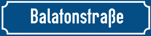 Straßenschild Balatonstraße