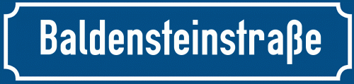 Straßenschild Baldensteinstraße zum kostenlosen Download