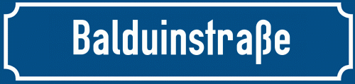 Straßenschild Balduinstraße zum kostenlosen Download