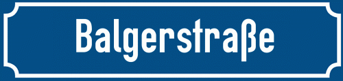 Straßenschild Balgerstraße