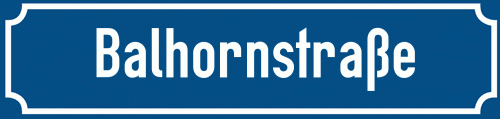 Straßenschild Balhornstraße