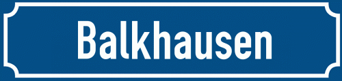 Straßenschild Balkhausen