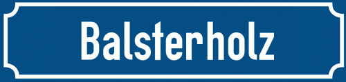 Straßenschild Balsterholz
