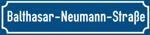 Straßenschild Balthasar-Neumann-Straße