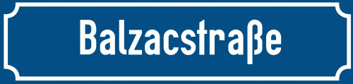 Straßenschild Balzacstraße