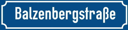 Straßenschild Balzenbergstraße zum kostenlosen Download
