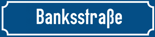 Straßenschild Banksstraße
