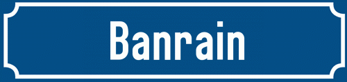 Straßenschild Banrain
