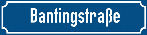 Straßenschild Bantingstraße