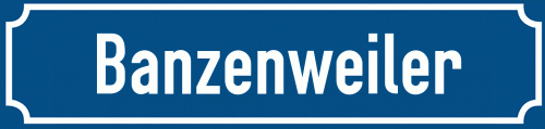 Straßenschild Banzenweiler